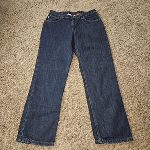 Carhartt Straight Leg Flannel Lined Jeans Womens Size 14x32 Dark Wash WB172 VIO